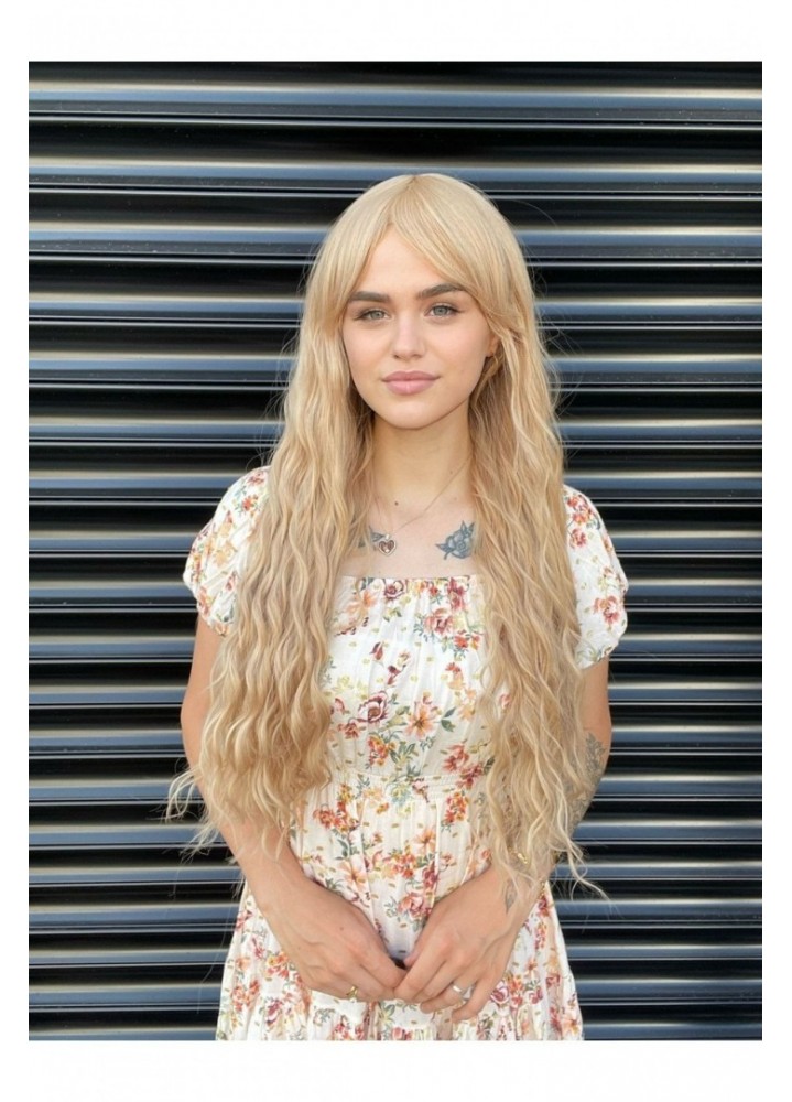 Açık Karamel Perçemli Dalgalı Peruk