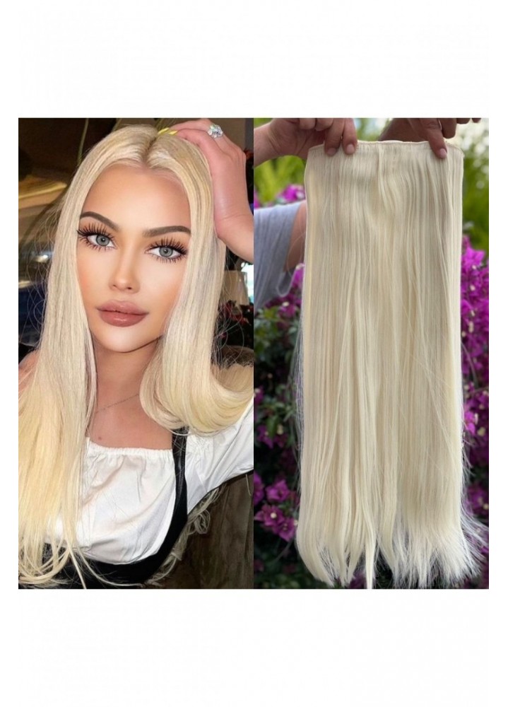 Platin Yarımay +2 Yan Düz Çıt Çıt - 65cm Fiber Sentetik